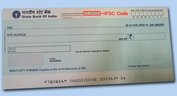 IFSC in cheque of an Indian bank